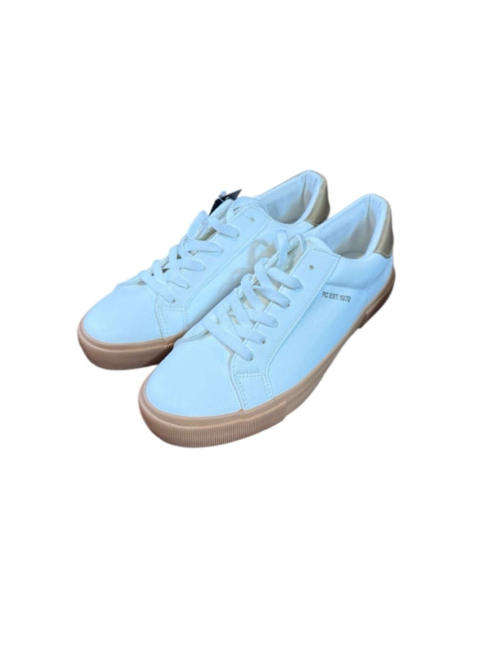 Women's French Connection Sneakers Size 11 White and Gold